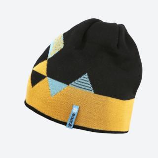 KAMA B95 Dětská pletená Merino čepice, žlutá + černá