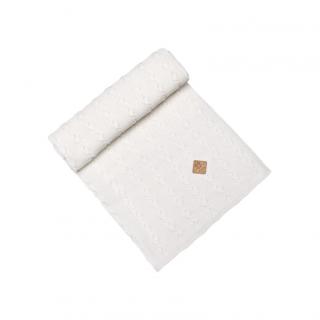 KAMA Q107 Pletená dětská Merino deka, přírodně bílá