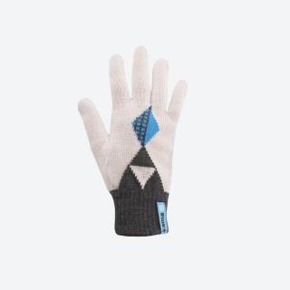 KAMA RB207 Dětské pletené Merino rukavice, tm. šedá + bílá Velikost: M