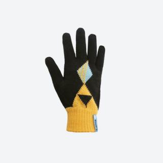 KAMA RB207 Dětské pletené Merino rukavice, žlutá + černá Velikost: M