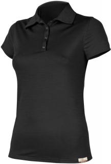 LASTING dámská merino polo košile ALISA černá Velikost: XL