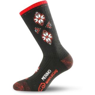 LASTING merino lyžařské ponožky SCK černá/červená Velikost: L/42-45