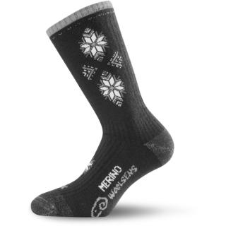 LASTING merino lyžařské ponožky SCK černá/šedá Velikost: M/38-41