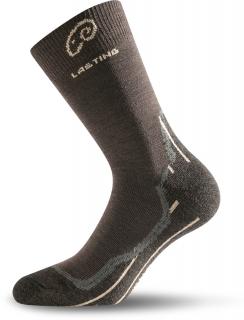 LASTING merino ponožky WHI hnědé Velikost: L/42-45
