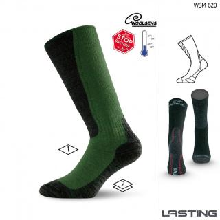 LASTING merino ponožky WSM zelené Velikost: L/42-45