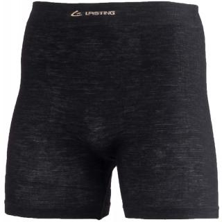 LASTING pánské merino bezešvé boxerky WADAM černé Velikost: L/XL