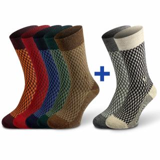 NORTHMAN Horten merino ponožky 5+2, Mix barev Velikost: M/39-41