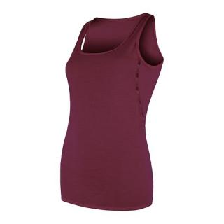 SENSOR MERINO AIR dámské triko bez rukávu port red Velikost: XL