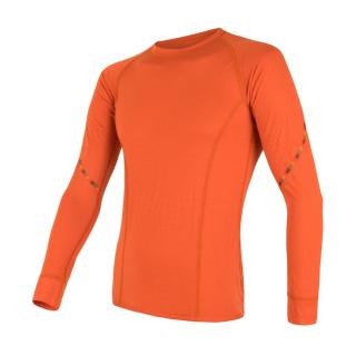 SENSOR MERINO AIR pánské triko dl.rukáv tm.oranžová Velikost: M