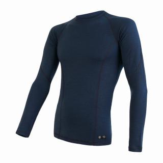 SENSOR MERINO DF pánské triko dl.rukáv deep blue Velikost: M