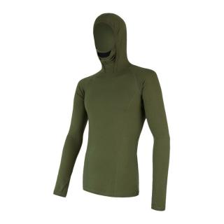 SENSOR MERINO DF pánské triko dl.rukáv s kapucí safari Velikost: S