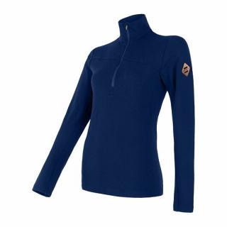 SENSOR MERINO EXTREME dámské triko dl.rukáv zip deep blue Velikost: L