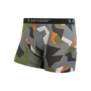 SENSOR MERINO IMPRESS pánské trenky safari/camo Velikost: L