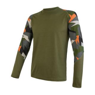 SENSOR MERINO IMPRESS pánské triko dl.rukáv safari/camo Velikost: XL