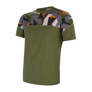 SENSOR MERINO IMPRESS pánské triko kr.rukáv safari/camo Velikost: M