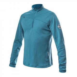 SENSOR MERINO UPPER pánská mikina krátký zip mint blue Velikost: XL