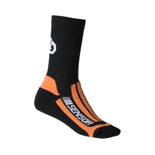 SENSOR ponožky treking merino černá/oranžová Velikost: S/35-38