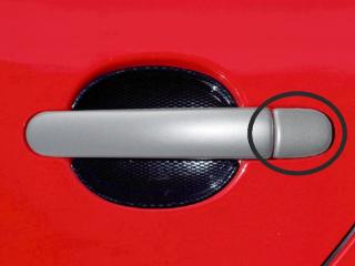 Kryty klik malé, stříbrný matný (4x bez otvoru) - Škoda Fabia I. (Kryty klik malé pro Škoda Fabia I. / Fabia II. / Octavia I. / Octavia II. / Superb I.)
