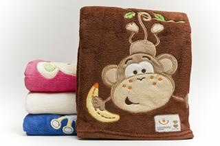 Dětská deka se zvířátkem opička 76x102 cm Bobobaby Varianta: hnědá opička