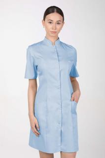 -10% Dámské zdravotnické šaty se stojáčkem M-141TK, světle modrá, 46 (Zdravotnické oblečení)
