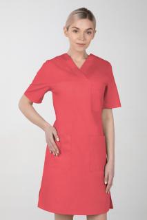 Dámské zdravotnické šaty M-076F, korálová (Zdravotnické oblečení)