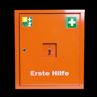 Lékárnička EUROSAFE - ocelová skříňka bez náplně, oranžová (Nástěnné lékárničky)