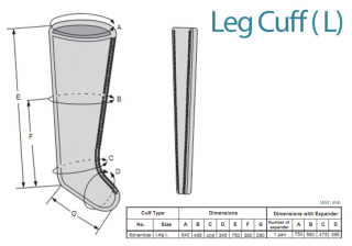 Návlek na nohu L-6 komor pro Lymfodrenážní přístroj DOCTOR LIFE MK400L (Lymfodrenážny prístroj)