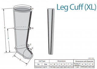 Návlek na nohu XL - 6 komor pro Lymfodrenážní přístroj DOCTOR LIFE MK400L (Lymfodrenážny prístroj)