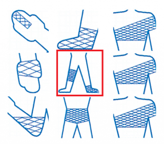 Pruban - Vysoce elastický síťový obvaz, 5 - koleno, chodidlo, kotník (Elastický obvaz)