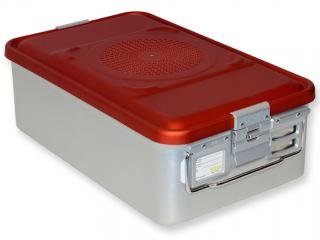 Sterilizační kazeta s filtrem, střední, 465x280x150 mm, červená (Nerezové kazety )