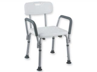 Židle do sprchy s opěradlem a loketní opěrkou - zatížení 100 kg (Sprchové potreby)