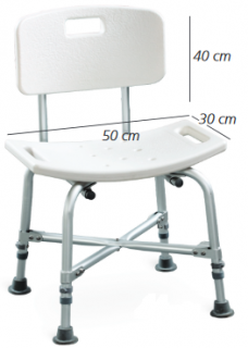 Židle do sprchy s opěradlem - zatížení 150 kg (Sprchové potreby)