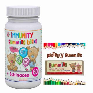 Clinical Immunity Gummies bears + Echinacea 60 pektinových bonbónů  + dárek Pastelky
