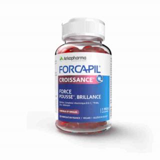 Forcapil Croissance - pro zářivé vlasy a silné nehty Gummies malina 60 ks
