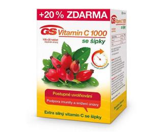 GS Vitamin C 1000 + šípky 100 tbl. + 20 tbl. ZDARMA