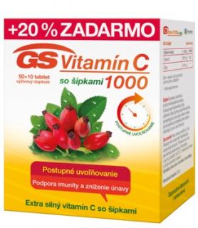 GS Vitamin C 1000 + šípky 50 tbl. + 10 tbl. ZDARMA