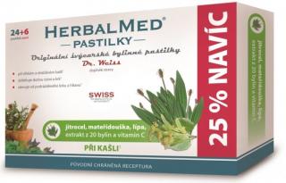 HerbalMed pastilky Dr. Weiss při kašli 24 pastilek + 6 pastilek ZDARMA