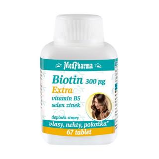 MedPharma Biotin 300 µg Extra, vitamin B5, selen, zinek 67 tbl.