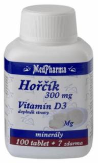 MedPharma Hořčík 300 mg + vitamín D3 107 tbl.