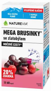 Naturevia Mega Brusinky 500 mg 50 kapslí + 10 kapslí ZDARMA