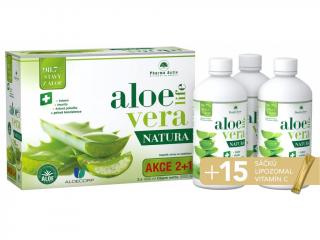 Pharma Activ AloeVeraLife Natura 1000 ml 2+1 ZDARMA (2000 ml + 1000 ml)  + LIPOZOMAL vitamin C 15 sáčků