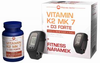 Pharma Activ Vitamín K2 MK7 + D3 FORTE 125 tbl.  + Fitness náramek s krokoměrem ZDARMA