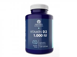 Renovality Vitamín D3 1000 IU s přírodním vitamínem C 120 tob.