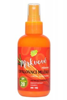 Vivaco 100% Přírodní opalovací mléko s mrkvovým extraktem SPF 20 150 ml