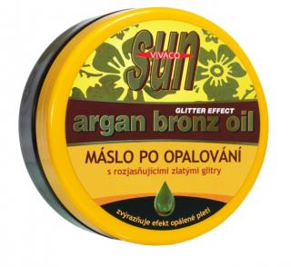 Vivaco Sun Máslo po opalování s arganovým olejem a rozjasňujícími glitry 200 ml
