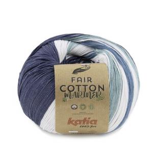 Katia Fair Cotton Mariner 200 Ocean blue-Dark turquoise-White + návod ZDARMA (Ocean blue-Dark turquoise-White)