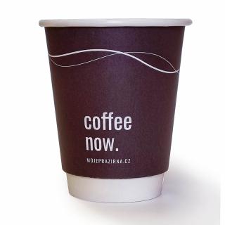 Kelímek na kávu, ECO, dvouvrstvý, COFFEE NOW, 200–250 ml