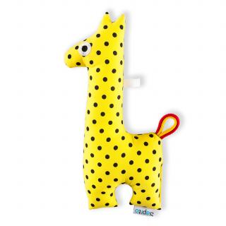 Chrastítko zvířátko, malé - různé druhy typ: Žirafa - žlutý puntík