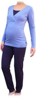 Pyžamo pro těhotné a kojící maminky, dlouhé, různé barvy Barva: Šeříková, Velikost: S/M