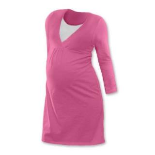 Těhotenská a kojicí noční košile s vsadkou, různé barvy Barva: Růžová, Velikost: M/L